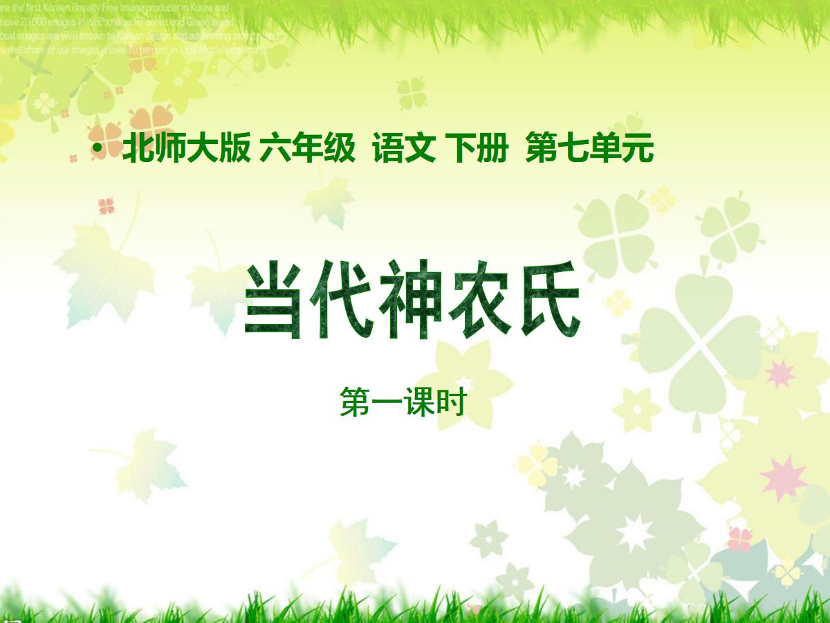 《当代神农氏》PPT课件