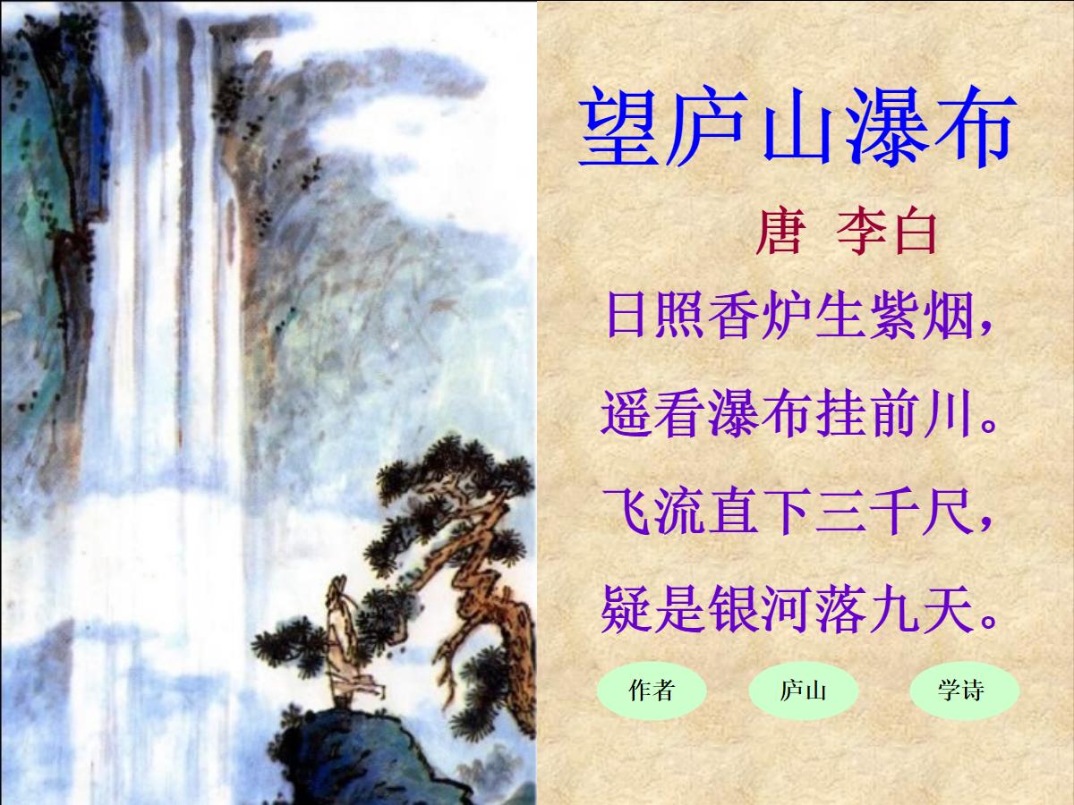 《望庐山瀑布》PPT课件6