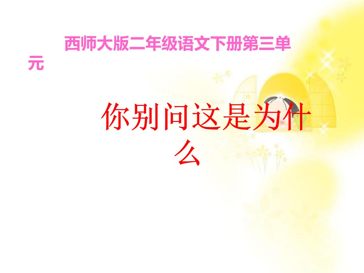 《你别问这是为什么》PPT课件