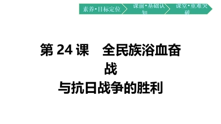 《全民族浴血奋战和抗日战争的胜利》PPT优秀课件下载