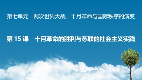 《十月革命的胜利与苏联的社会主义实践》PPT优质课件下载