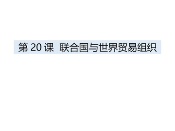 《联合国与世界贸易组织》PPT教学课件