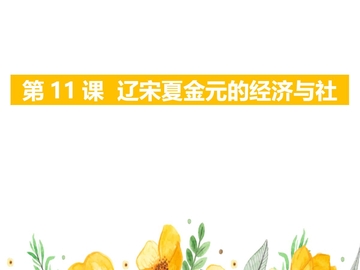 《辽宋夏金元的经济与社会》PPT教学课件