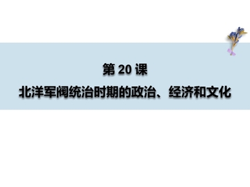 《北洋军阀统治时期的政治、经济与文化》PPT精品课件