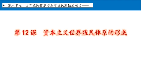 《资本主义世界殖民体系的形成》PPT教学课件