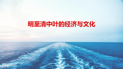 《明至清中叶的经济与文化》PPT免费课件
