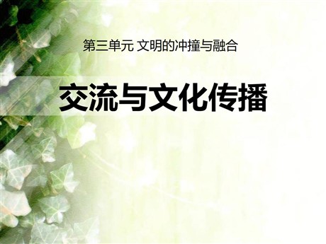 《交流与文化传播》文明的冲撞与融合PPT课件2