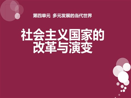 《社会主义国家的改革与演变》多元发展的当代世界PPT课件