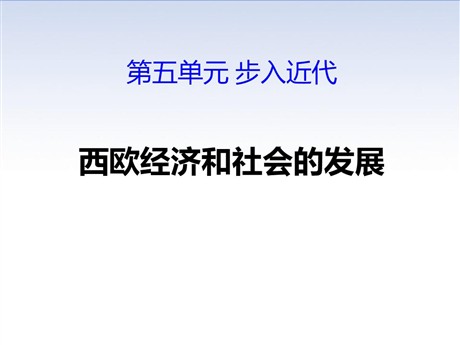 《西欧经济和社会的发展》PPT
