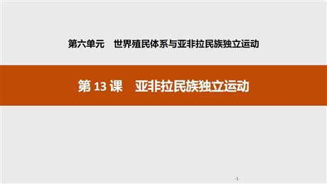 《亚非拉民族独立运动》世界殖民体系与亚非拉民族独立运动PPT课件