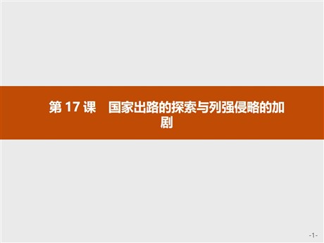 《国家出路的探索与列强侵略的加剧》PPT教学课件