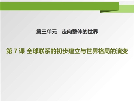 《全球联系的初步建立与世界格局的演变》PPT课件