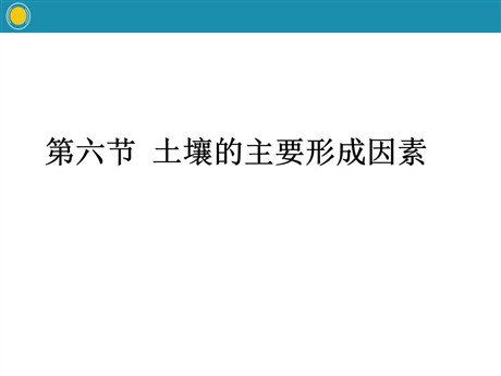 《土壤的主要形成因素》自然地理要素及现象PPT