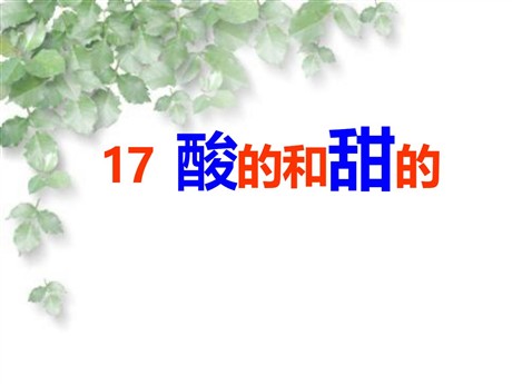 《酸的和甜的》PPT课件