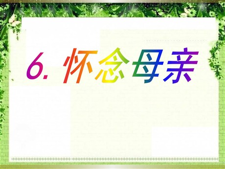 《怀念母亲》PPT课件7