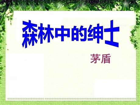 《森林中的绅士》PPT课件2