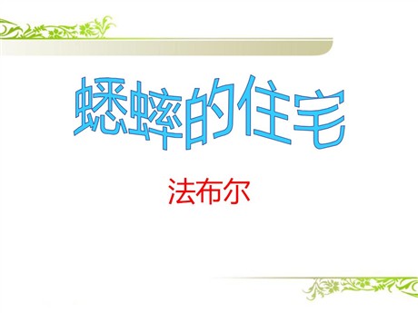 《蟋蟀的住宅》PPT课件9
