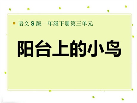 《阳台上的小鸟》PPT课件