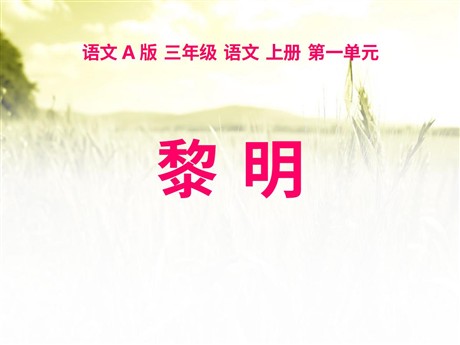《黎明》PPT课件