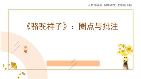 《<骆驼祥子>圈点与批注》PPT优质课件