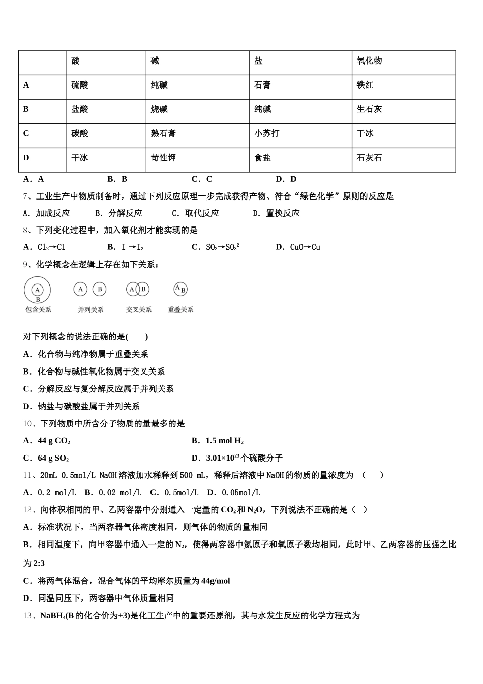 上海市黄埔区大境中学2025年化学高一第一学期期中达标检测试题含解析_第2页