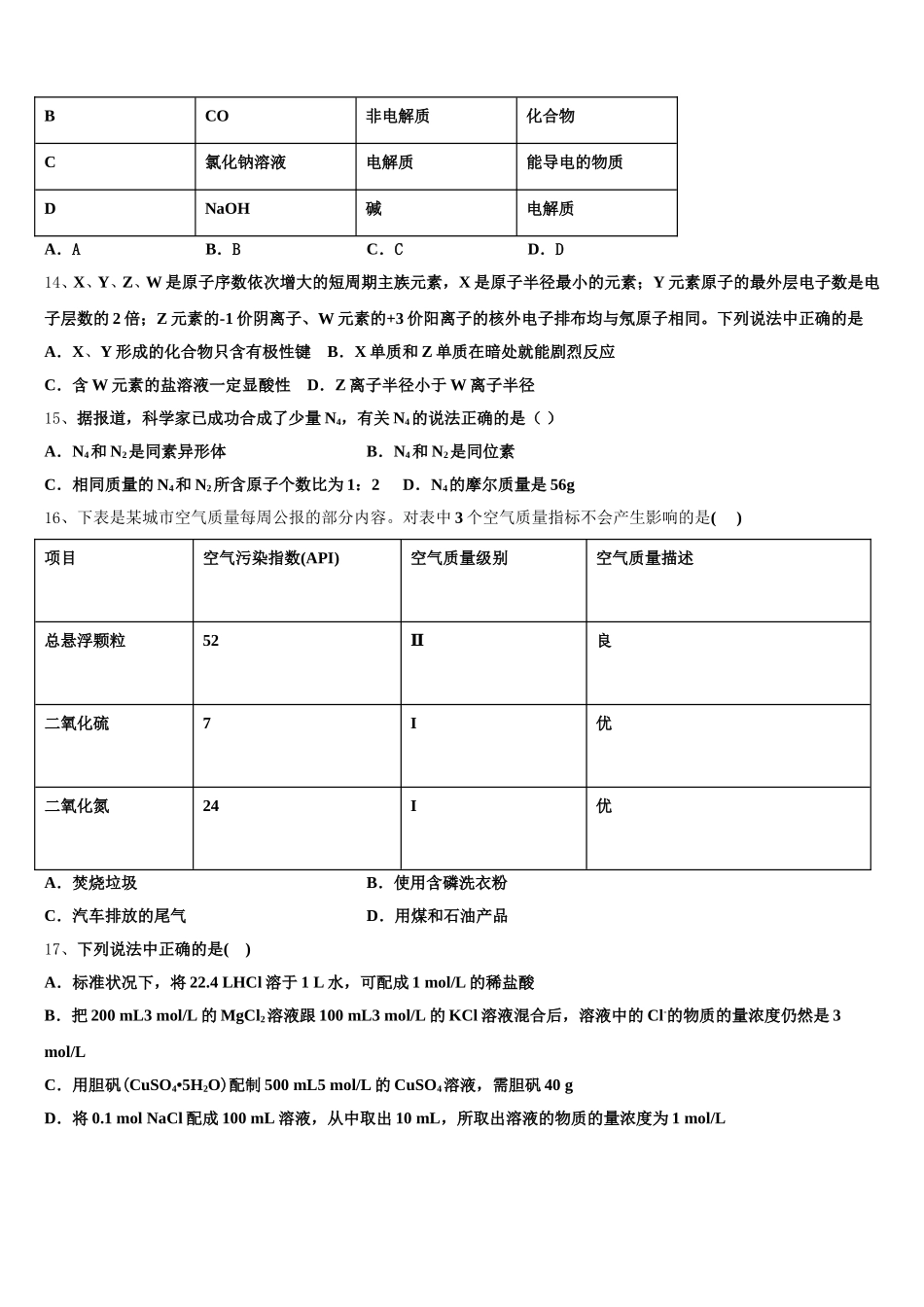 陕西省子洲中学2025年高一上化学期中监测模拟试题含解析_第3页