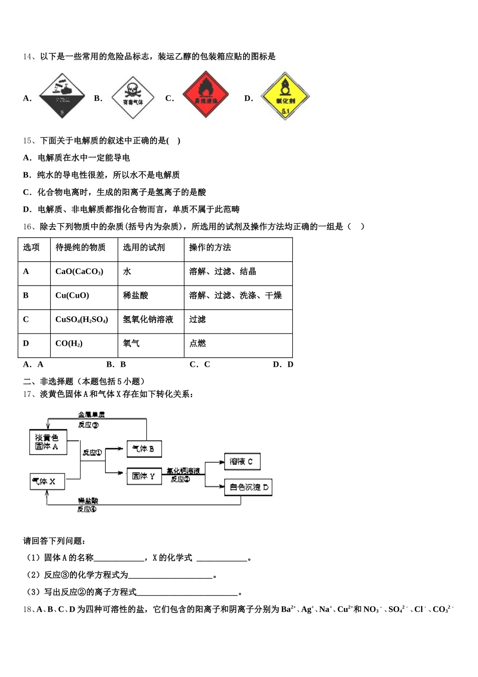 辽宁省沈阳二中2025年高一化学第一学期期中监测模拟试题含解析_第3页