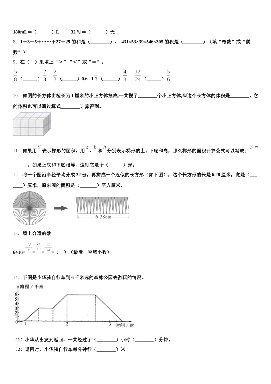 2025年江苏省苏州市虎丘教育集团数学五年级第二学期期末学业水平测试试题含答案_第2页