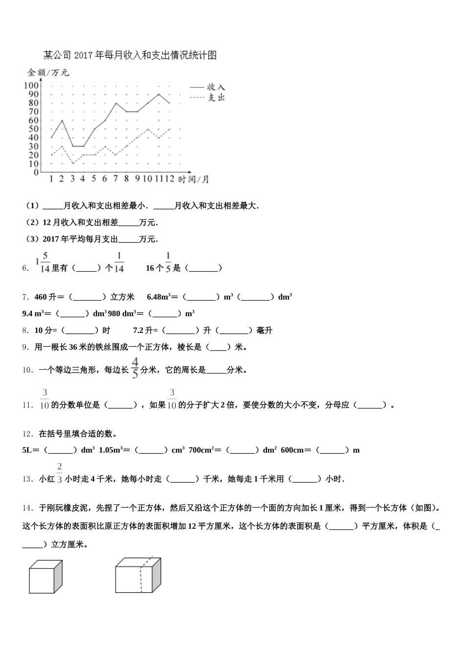 2025年连云港市新浦区五年级数学第二学期期末综合测试模拟试题含答案_第2页