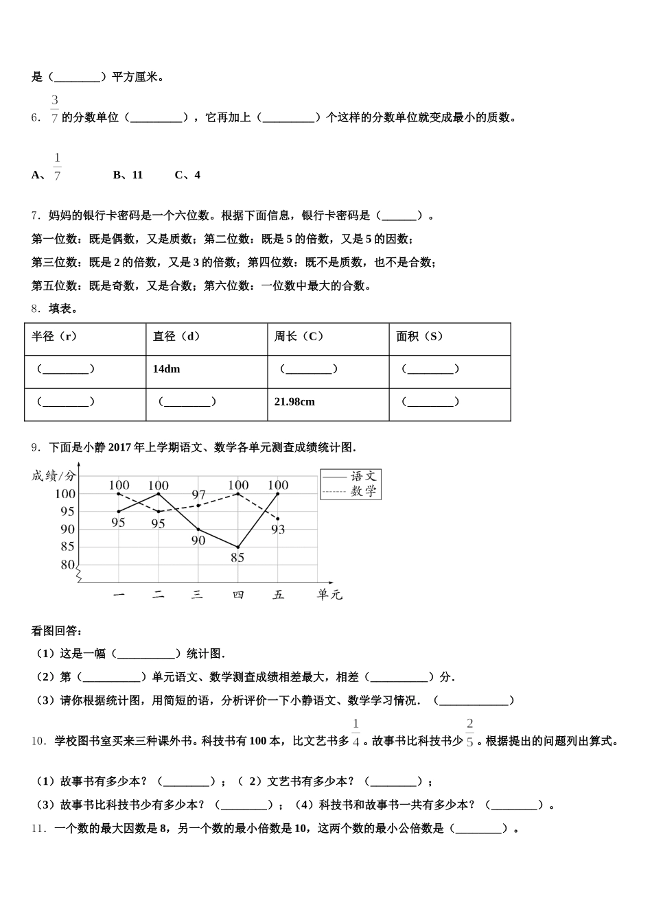 2025-2026学年恩平市数学五年级第二学期期末考试模拟试题含答案_第2页