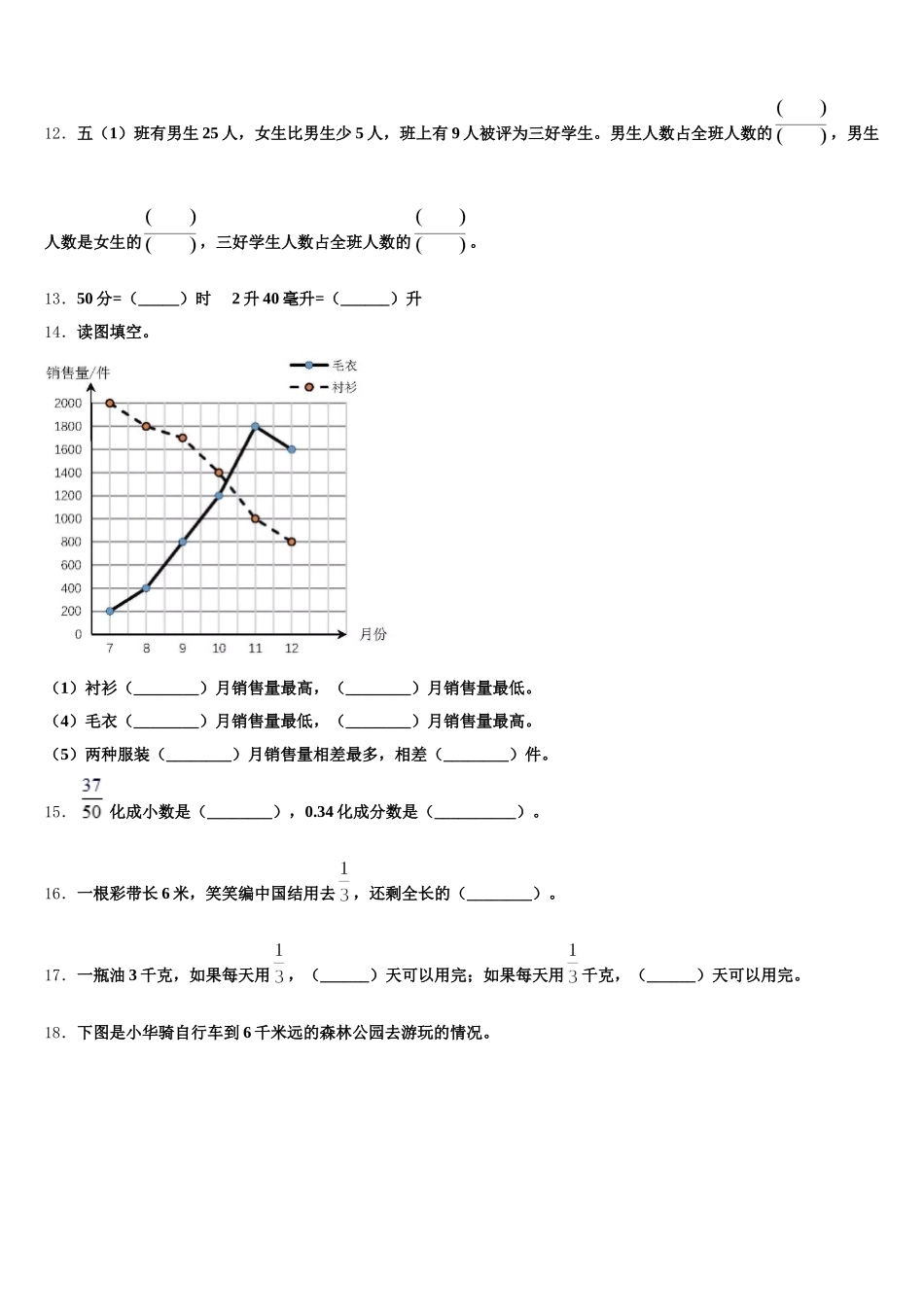 2025年浙江省台州市五下数学期末复习检测模拟试题含答案_第2页