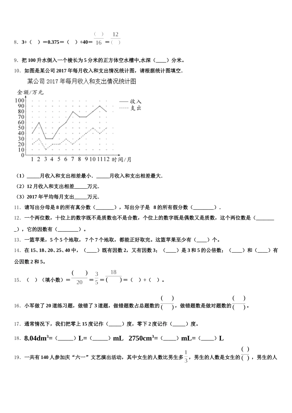 2025年山西省太原市杏花岭区数学五年级第二学期期末监测试题含答案_第2页