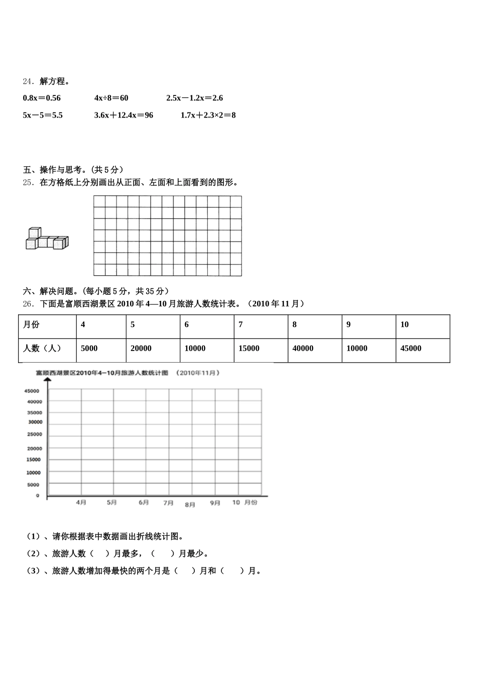 2026届山西省运城市五年级数学第二学期期末达标检测试题含答案_第3页