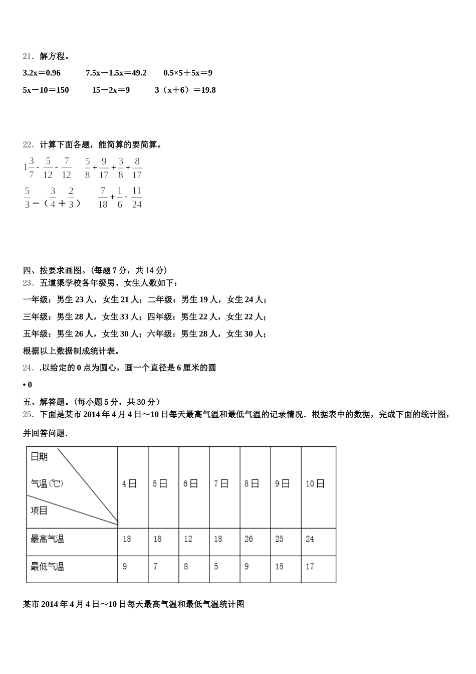 2026届山西省运城市新绛县五下数学期末联考模拟试题含答案_第3页