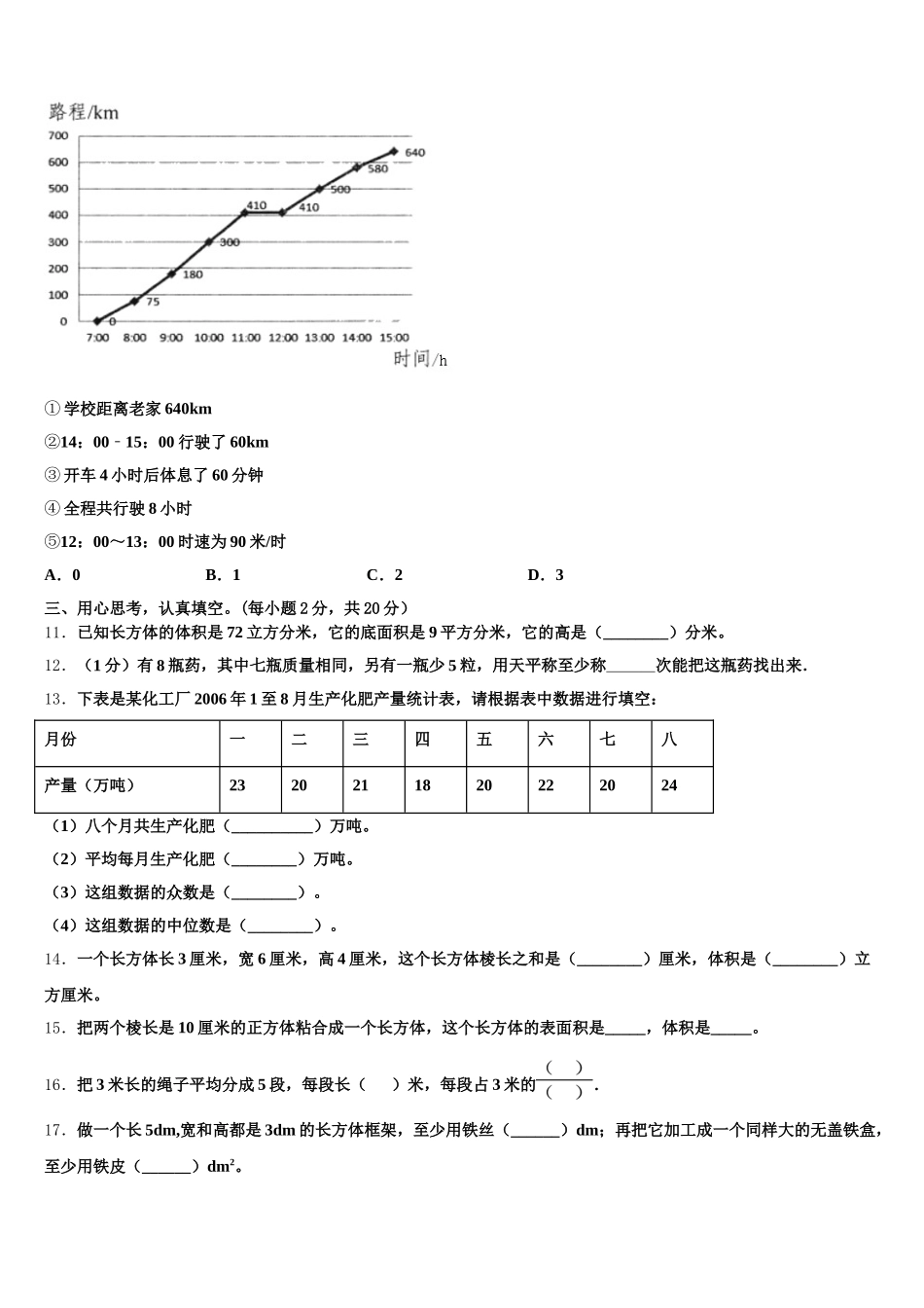 2025年河南省商丘市睢阳区数学五年级第二学期期末经典试题含答案_第2页