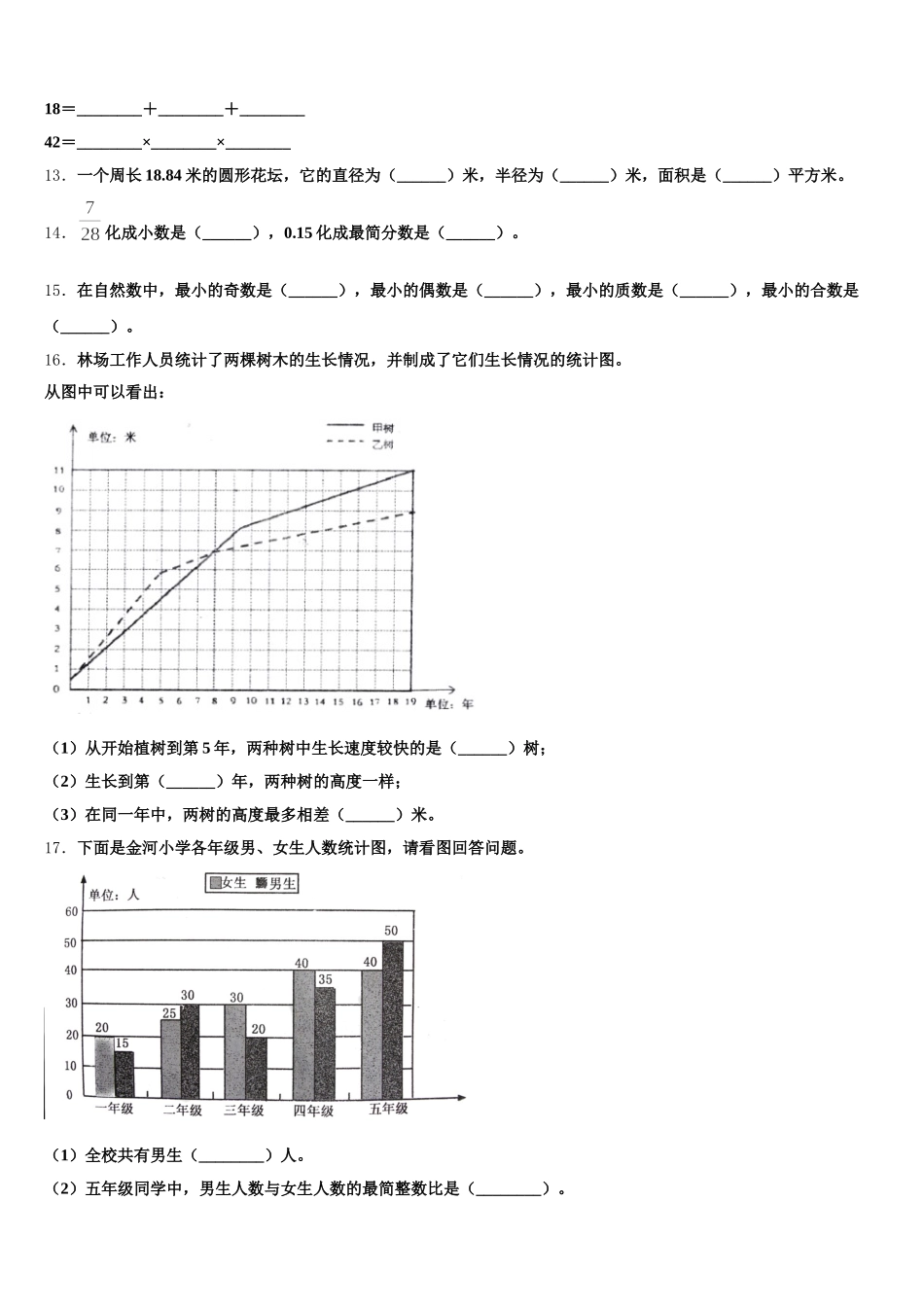 2025-2026学年双鸭山市集贤县数学五年级第二学期期末统考试题含答案_第2页