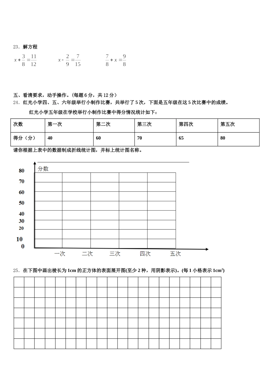2025-2026学年麻阳苗族自治县数学五年级第二学期期末达标检测模拟试题含答案_第3页