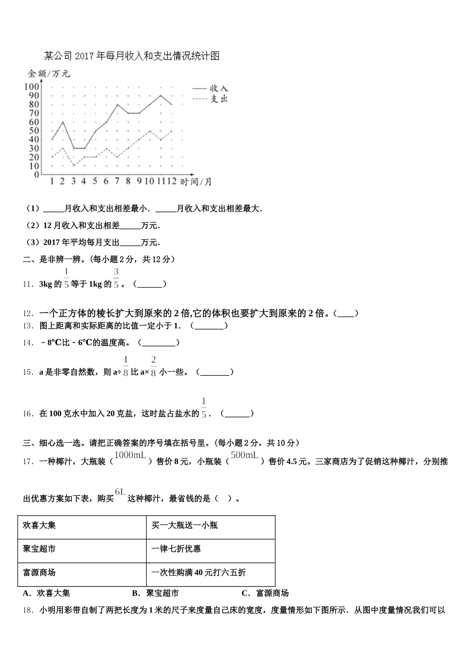 2025-2026学年七台河市勃利县数学五下期末教学质量检测模拟试题含答案_第2页