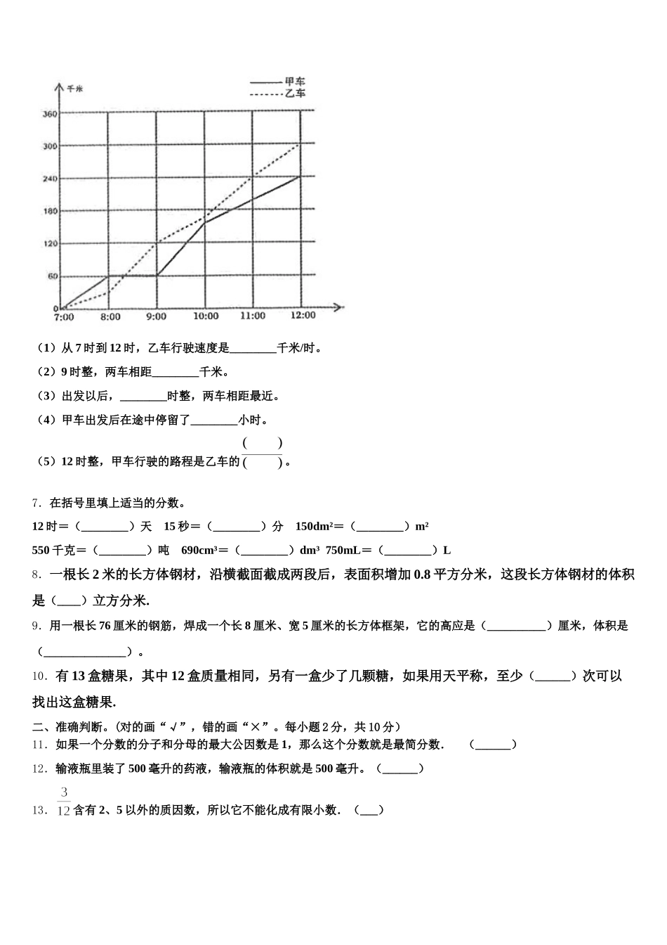 2025-2026学年海原县数学五年级第二学期期末综合测试试题含答案_第2页