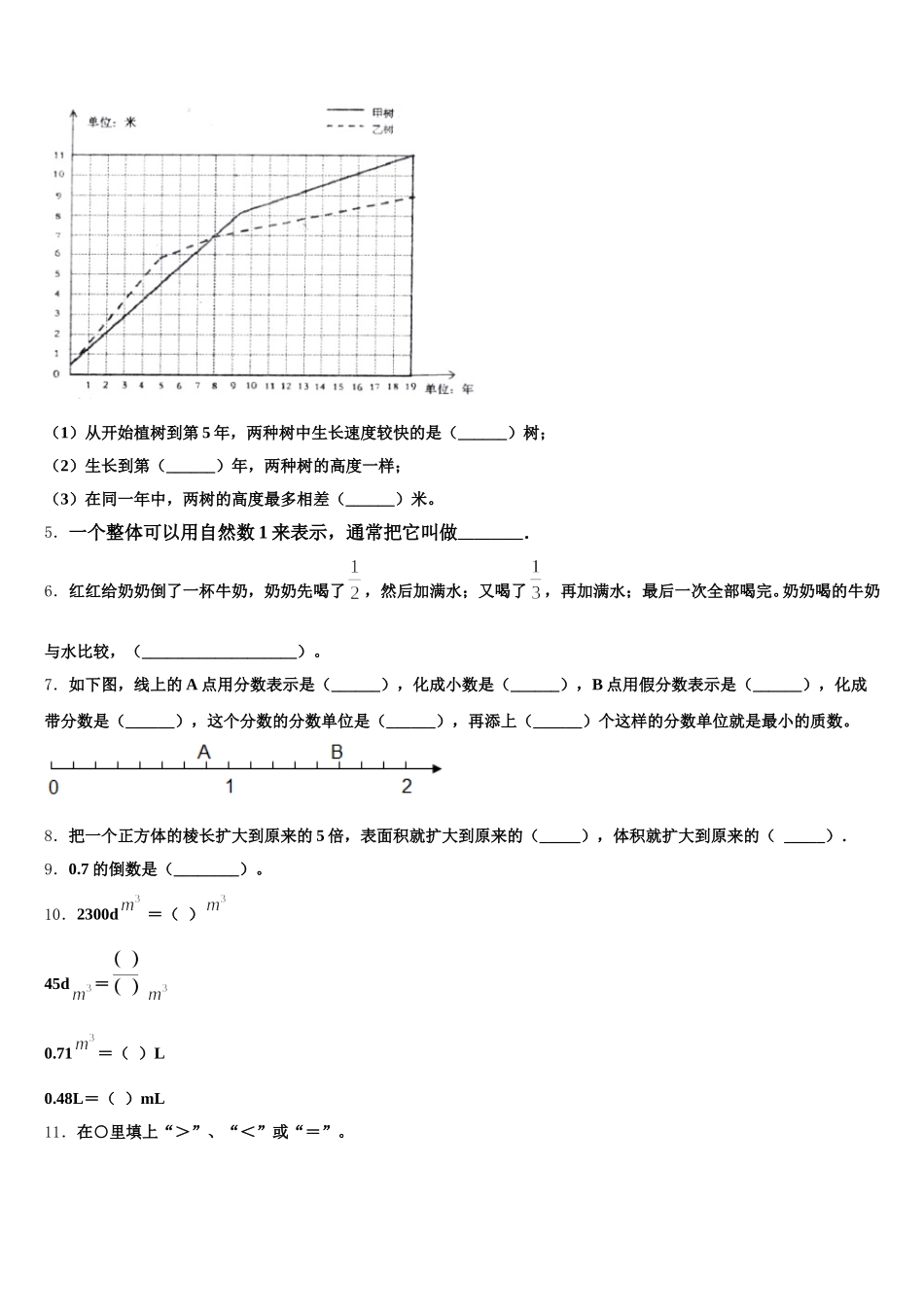 2025年龙南县数学五年级第二学期期末考试试题含答案_第2页