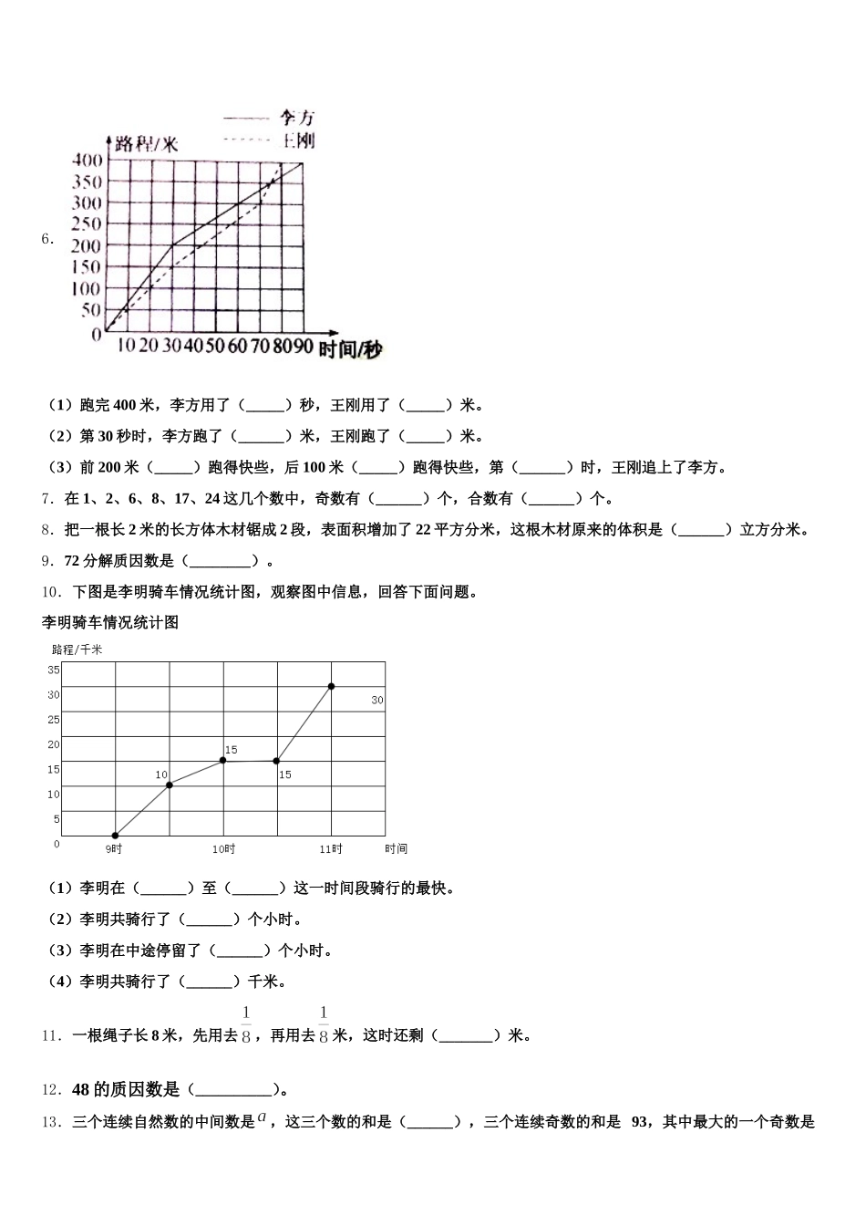 2025年安化县数学五年级第二学期期末检测试题含答案_第2页