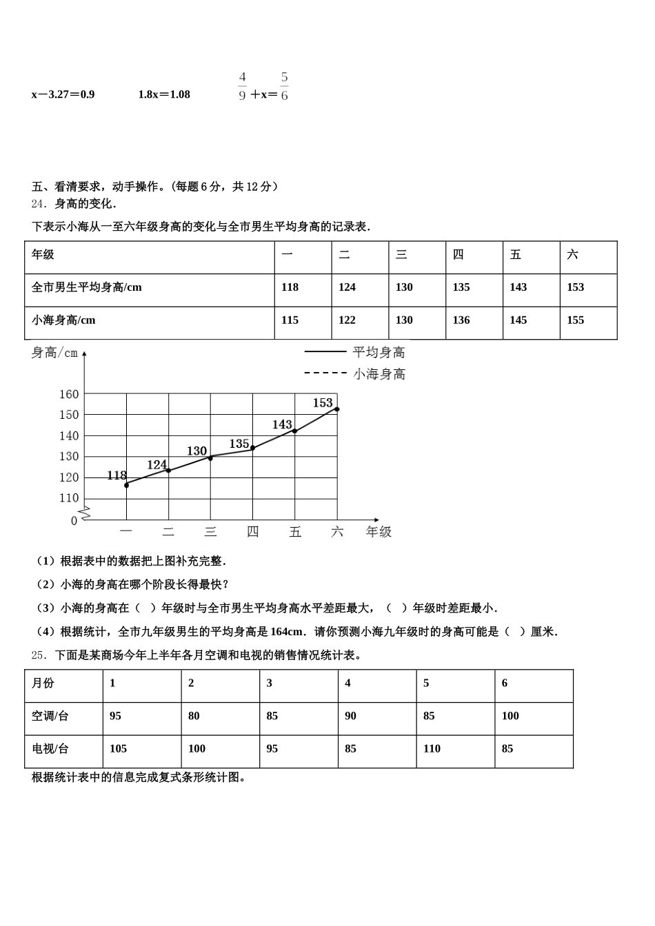 2025-2026学年察哈尔右翼前旗五下数学期末质量跟踪监视试题含答案_第3页