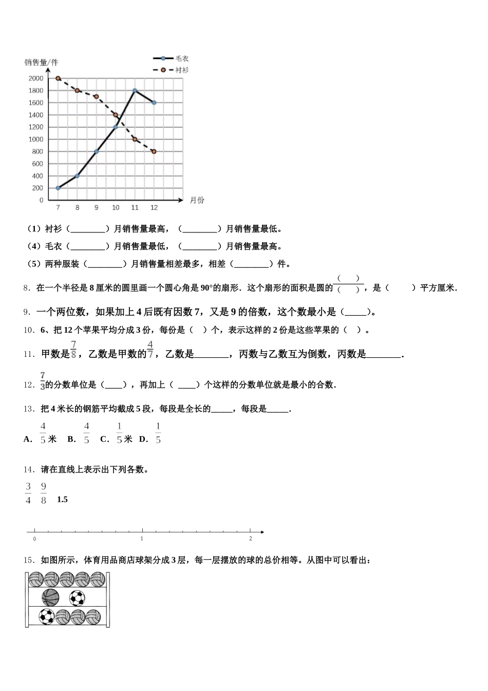 2026届吉林省通化市数学五年级第二学期期末学业水平测试模拟试题含答案_第2页