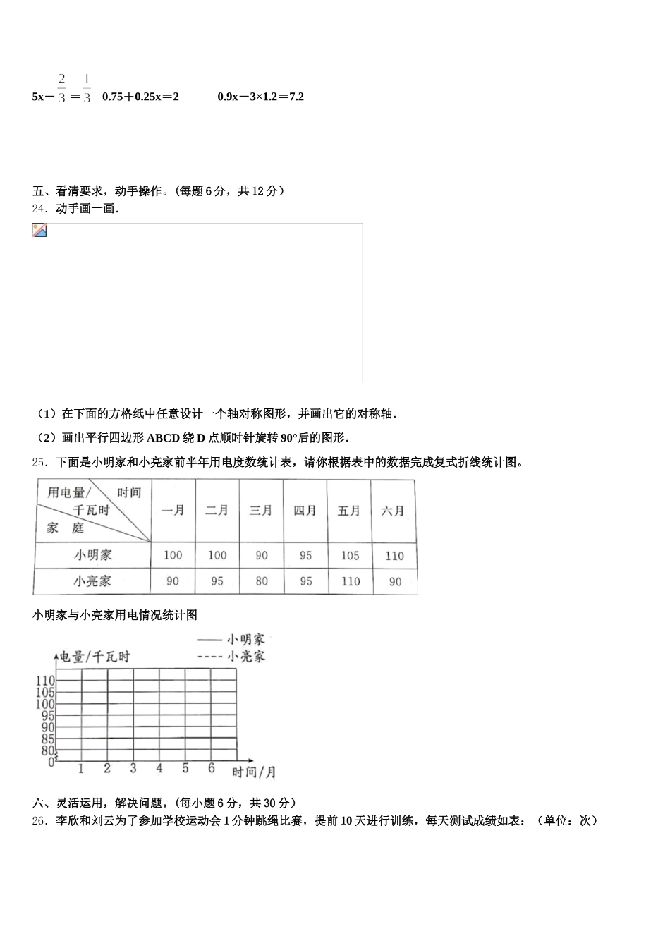 临江市2025-2026学年数学五年级第二学期期末学业质量监测试题含答案_第3页