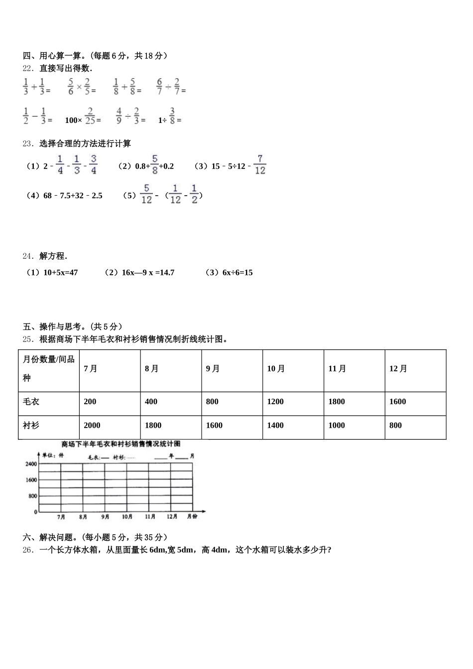 2025-2026学年四平市数学五年级第二学期期末综合测试试题含答案_第3页