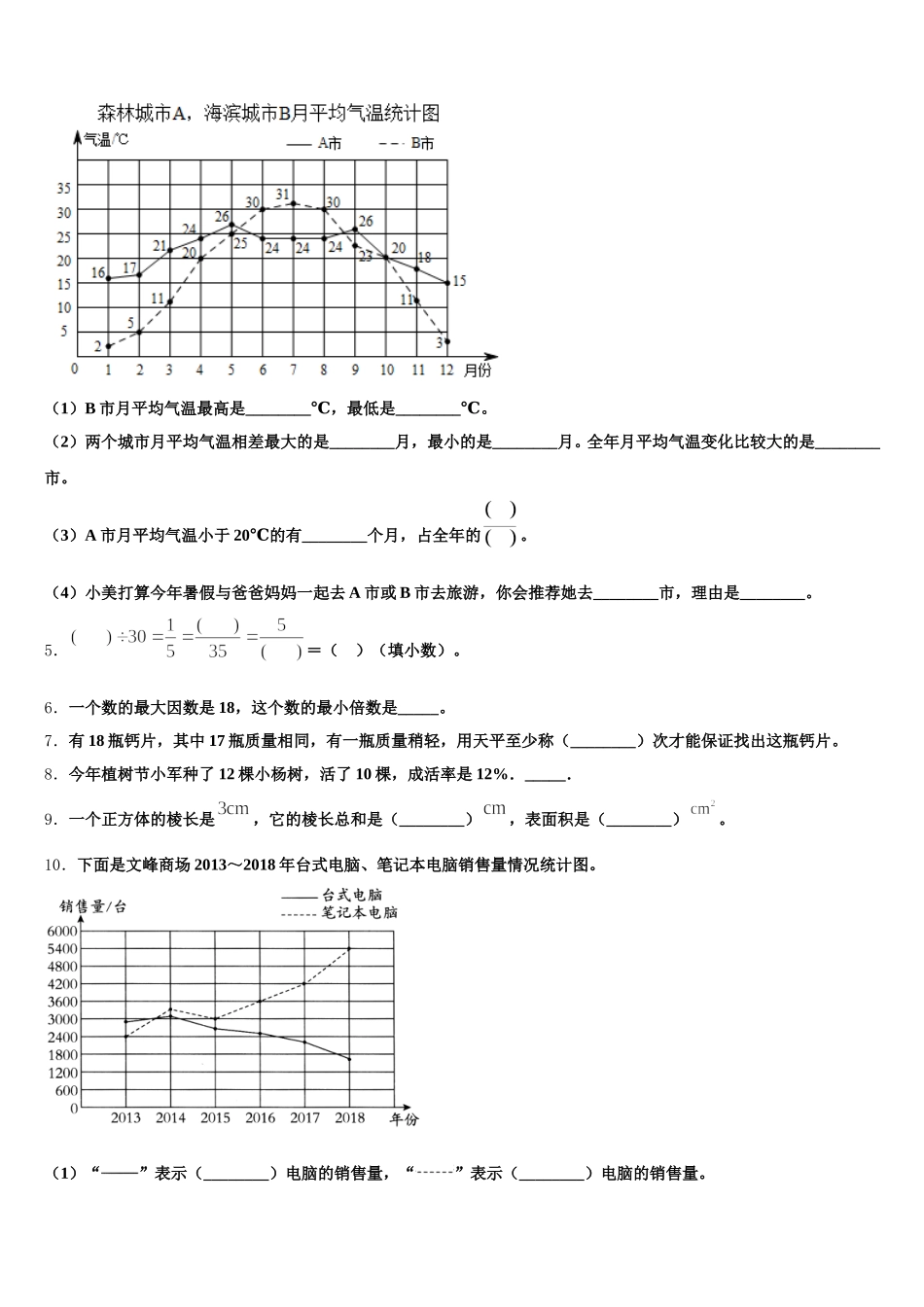 2026届红河县数学五年级第二学期期末经典模拟试题含答案_第2页
