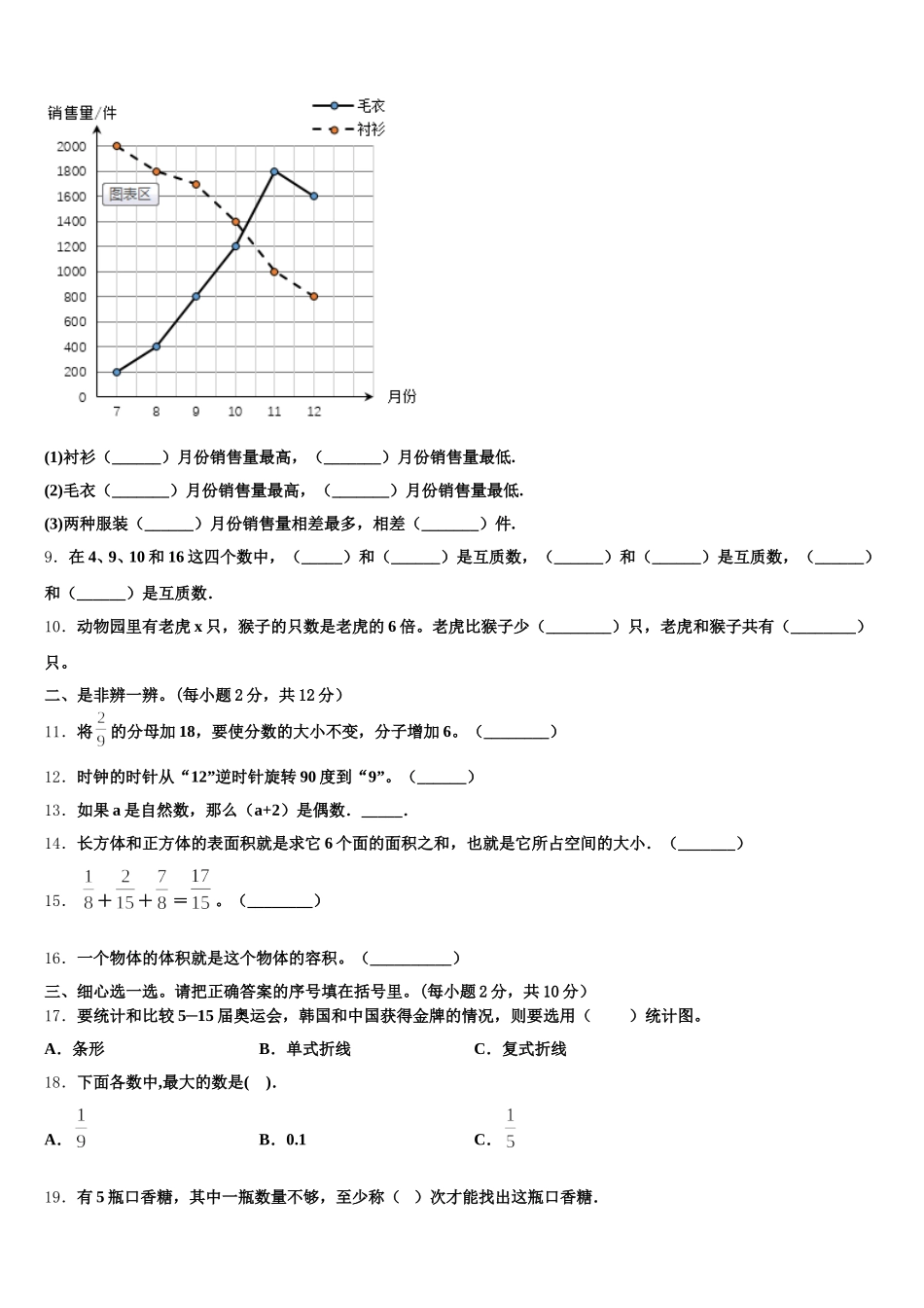 云南省德宏州芒市2026届数学五年级第二学期期末达标测试试题含答案_第2页