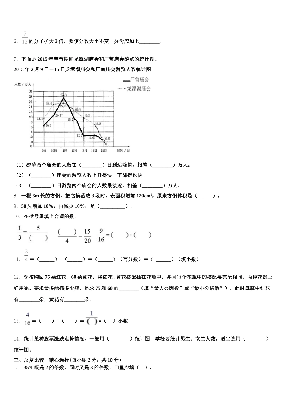 云南省临沧地区永德县2026届数学五下期末监测试题含答案_第2页