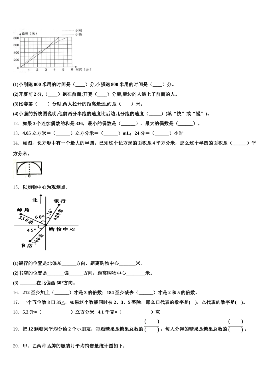 保山市隆阳区2026届五年级数学第二学期期末综合测试模拟试题含答案_第2页