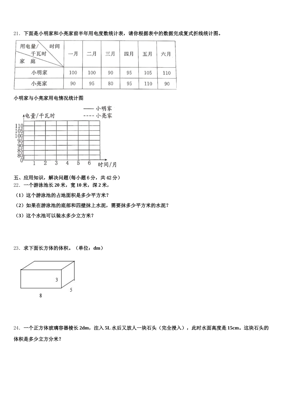 2025年潍坊市坊子区五下数学期末预测试题含答案_第3页